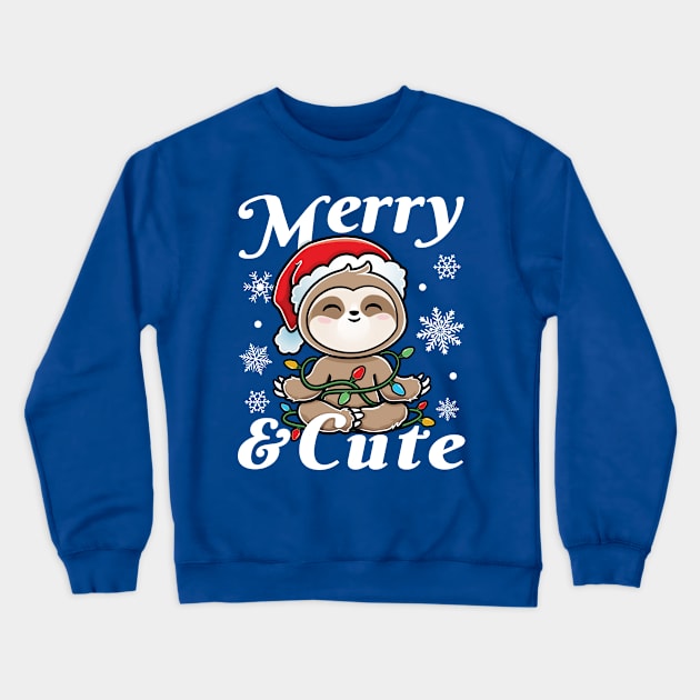 Christmas Sloth Merry & Cute Crewneck Sweatshirt by PnJ